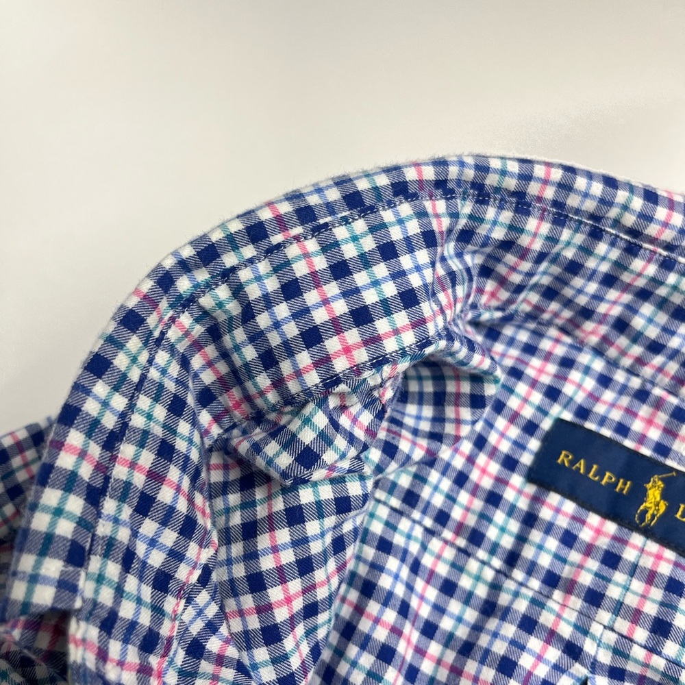 Imperfect Polo Ralph Lauren Plaid Men's Shirt 100% cotton 2XB Big long‎ sleeved - Picture 3 of 13
